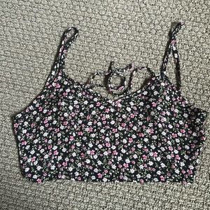 Mahina Floral Sheer Tied Top